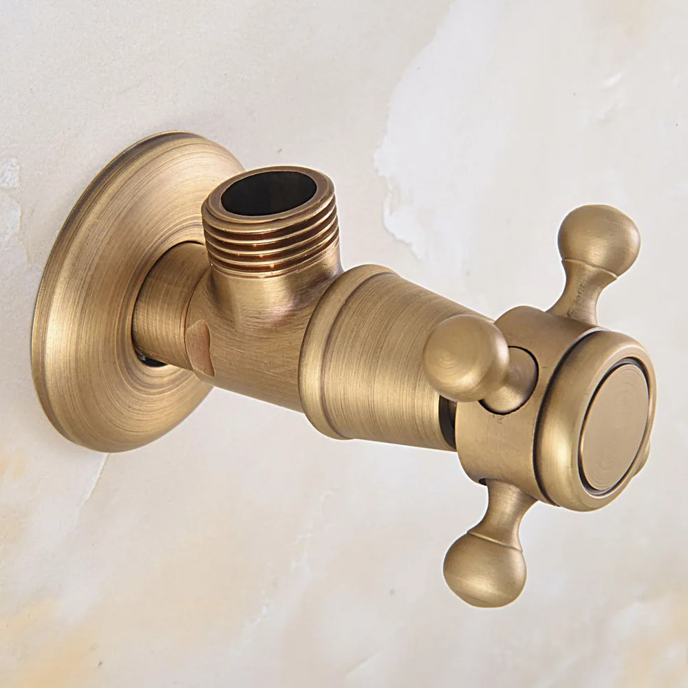 Brass Cross Handles Bathroom Angle Stop Valve 1/2\