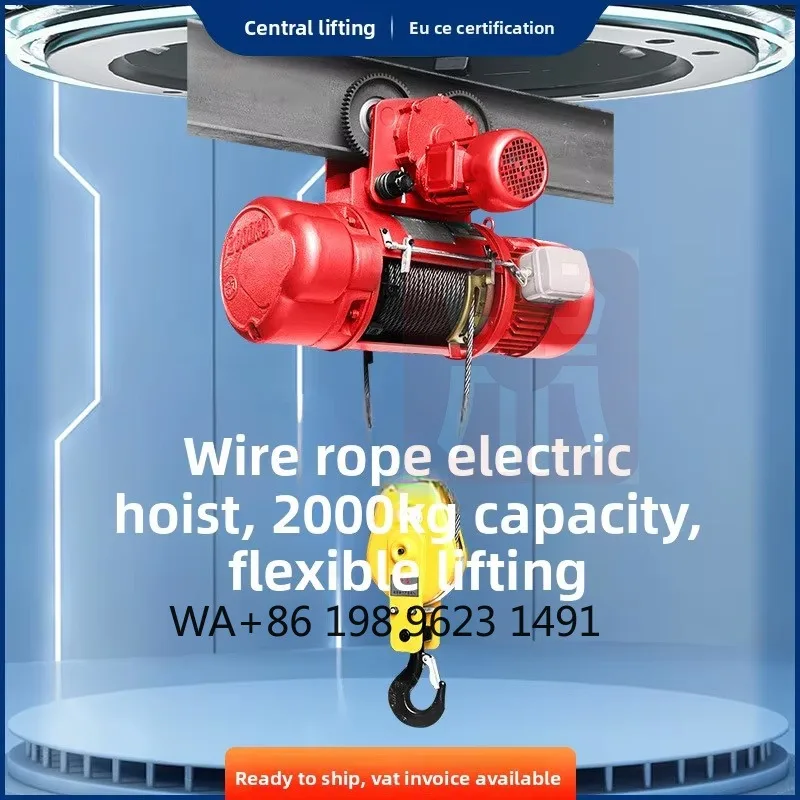 1-3Ton Wire Rope Electric Hoist Small Lifting Crane 6m/9m/12m for Home Construction Industrial Lifting