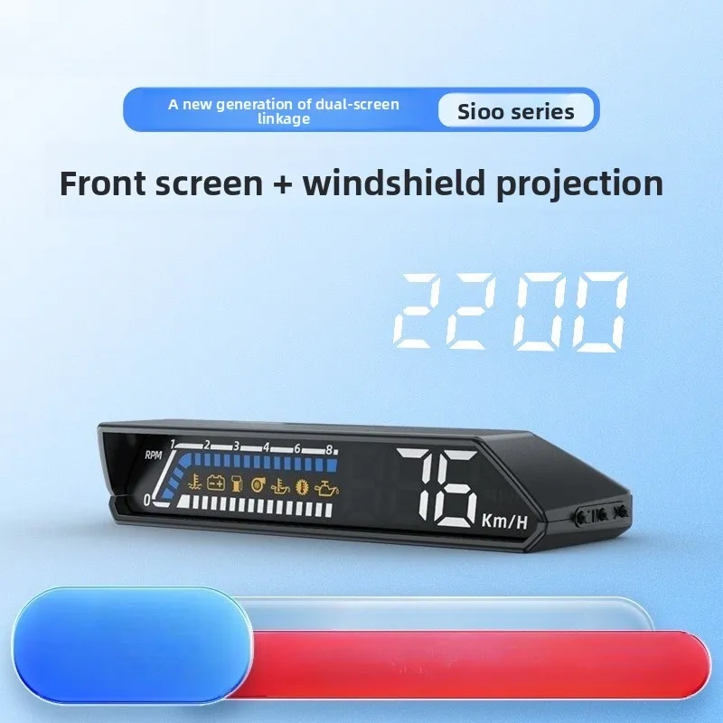 

HUD Проекционный дисплей Obd Многофункциональный автомобильный инструмент Передача температуры масла Двойной экран S100