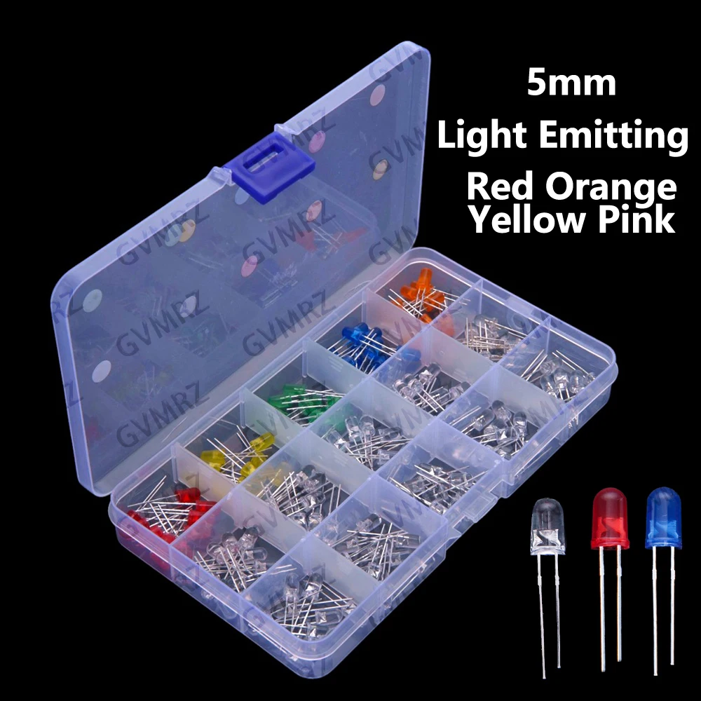 15-valores-​-​-caixa-de-componentes-com-10-ou-150-leds-de-5mm-verde-azul-vermelho-laranja-amarelo-rosa-branco-e-roxo