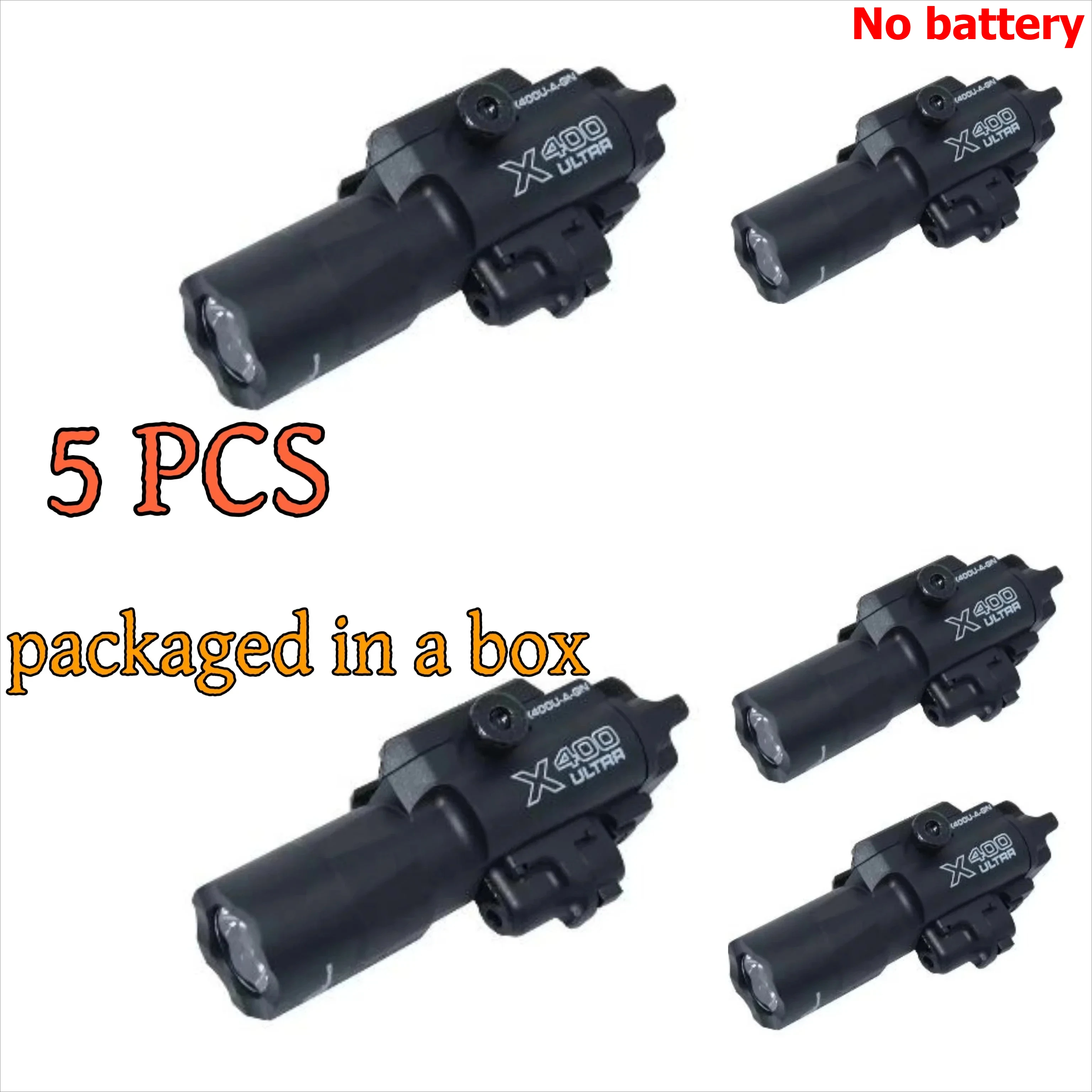 Taktische 2-in-1 X400U Taschenlampe mit Laserpointer, Hochleistungs-20-mm-Schiene für Spielzeug-Airsoft-Waffen, Jagd, Schießen, CS-Spielzubehör