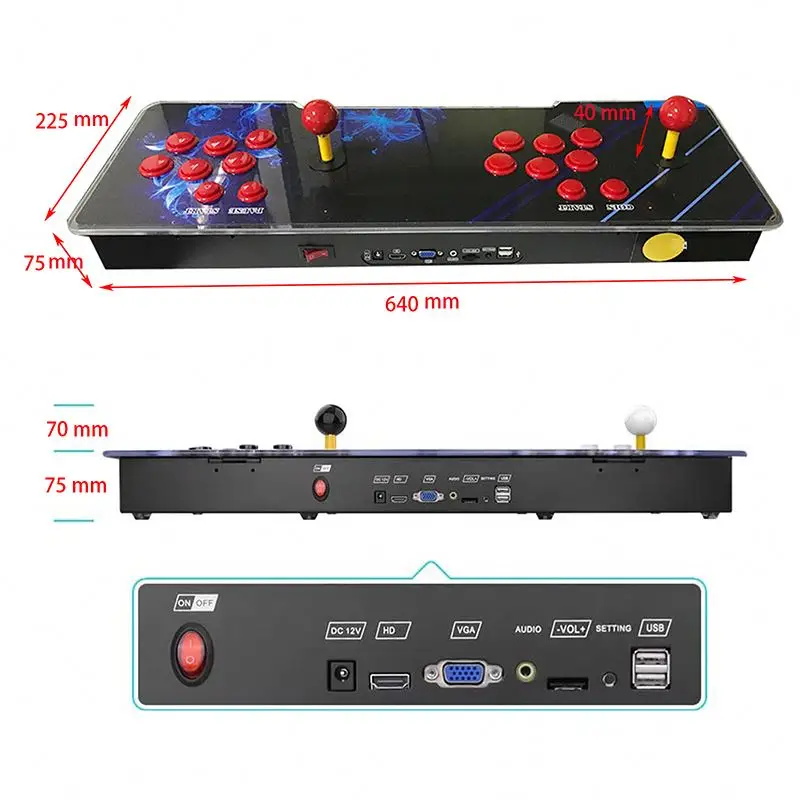 Pandora Game Box 4710 máquina de juego de salón recreativo WIFI descarga Arcade 3D Joystick botón Retro máquina de juego recreativo