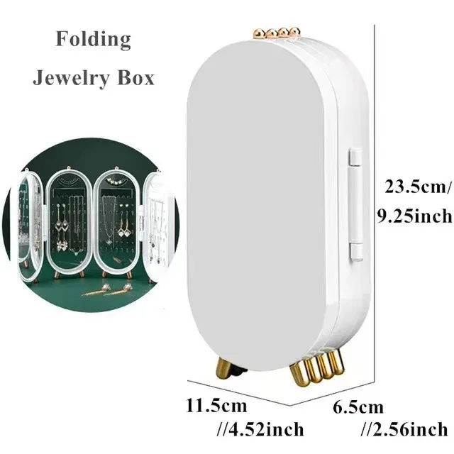 MOGAKU New Folding Jewelry Display Packaging Box Fashion Necklace Earrings Rings Accessories 4 Fan Desktop Stand Storage Popular