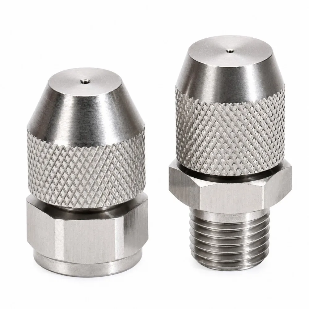 0.8-1.5mm Misting Nozzles Adjustable Atomization Sprayer W/ 1/4'  Stainless Steel Adapter Garden Irrigation Cooling Watering