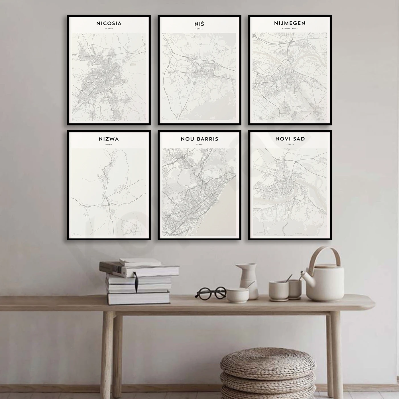 Nuku'alofa.Nuremberg. نوفوسيبيرسك. نوفي ساد.نوباريس.نوتينغهام. نورويتش. نورثامبتون. نزاه. نيكوسيا لطيفة. ملصق خريطة المدن