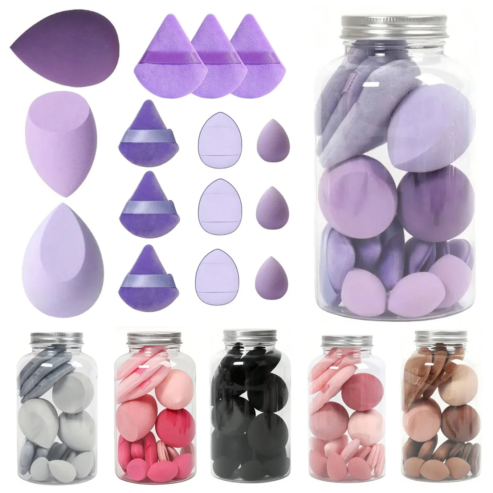 15Pcs Latex Free Makeup Sponge Set, Soft Expanding Mini Blenders for Liquid,Powder,Foundation,Concealer, Facial Tools, Wet Dry