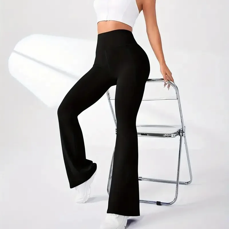 Alobee Women's Spring Autumn High Waisted Women Leggings Tight Fitting Pants Slim Leg Long Black Pants Wide Leg Pants for Wome