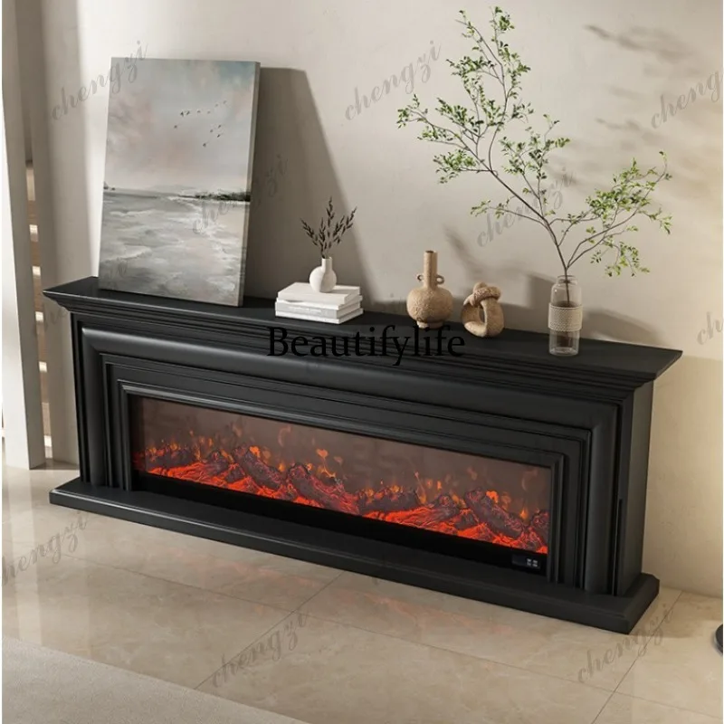 Italian minimalist fireplace TV cabinet simple heating electronic fireplace simulation decorative floor cabinet