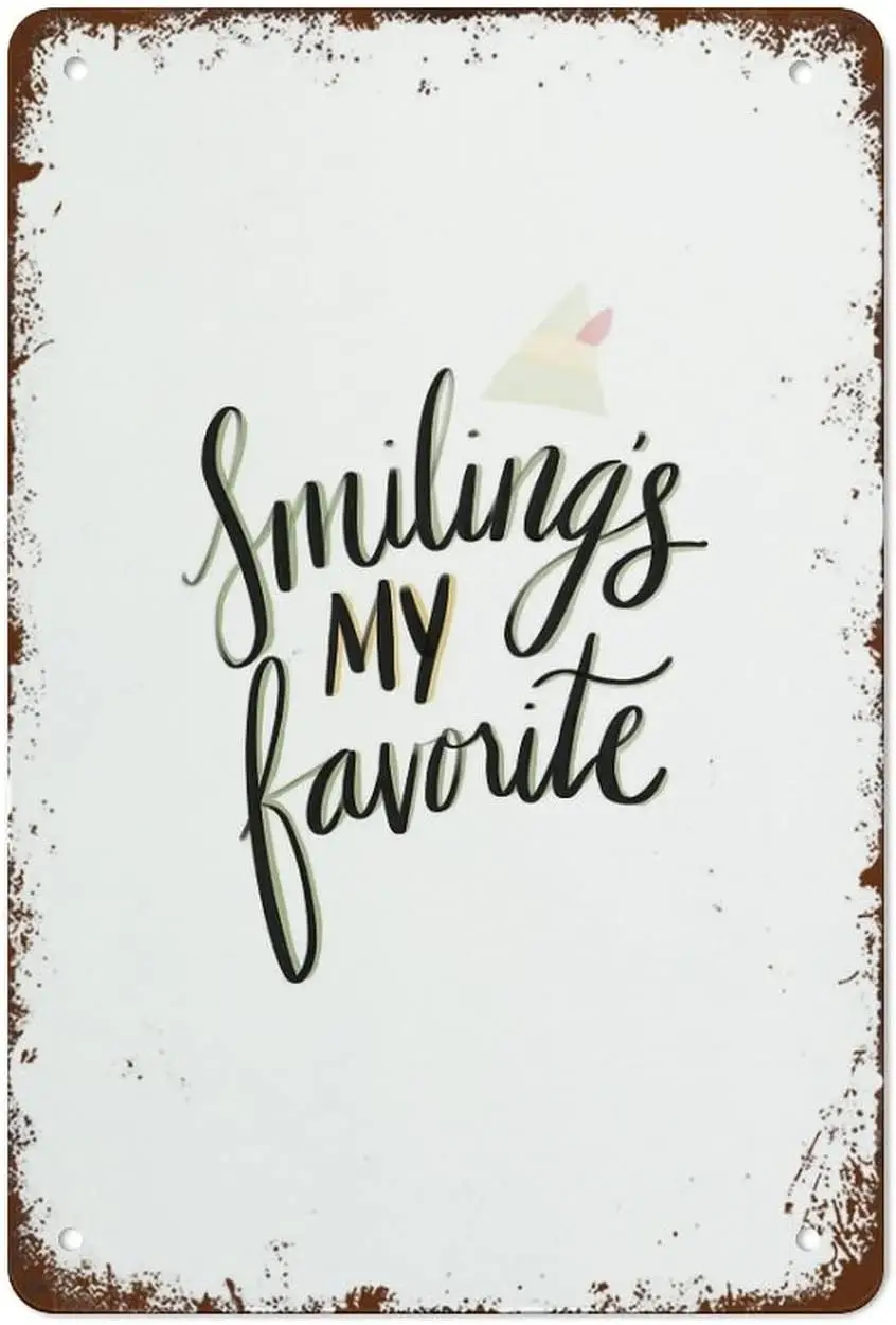 Smiling's My Favorite Elf يقتبس الإبداعية تين تسجيل الهيكل العظمي ، مضحك الجدة علامة معدنية ، ديكور جدار خمر لباب المنزل