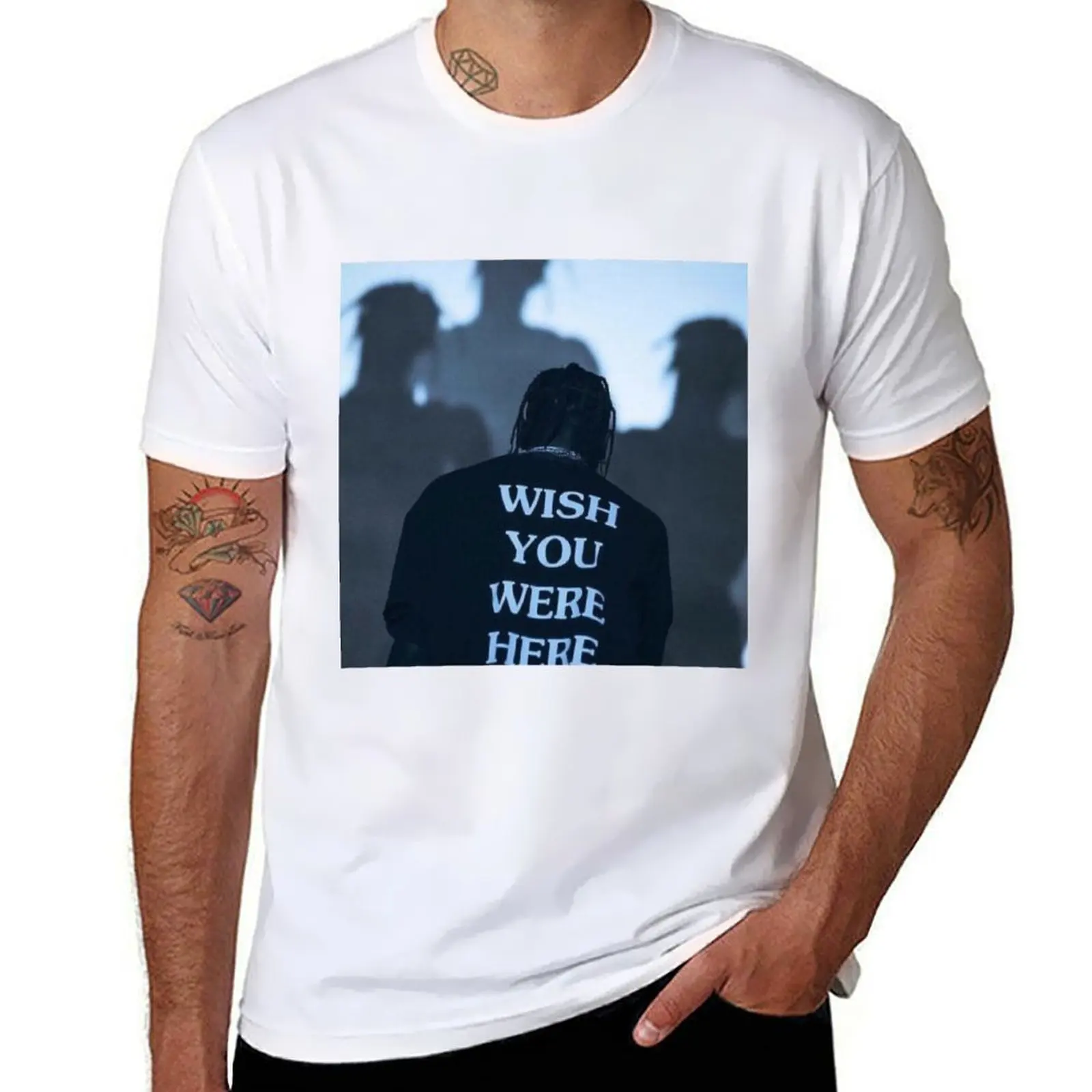 Футболка Wish You Were Here, футболки для мужчин, комплект хлопковых футболок для мужчин, футболки с рисунком, футболка Футболка Wish You Were Here, футболки для мужчин, комплект хлопковых футболок для мужчин, футболки с рисунком, футболка