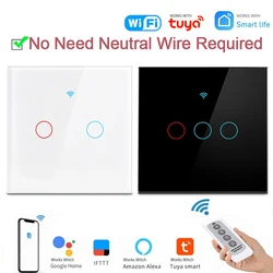 Work Witch Tuya WiFi Smart Touch Switch EU LED 1/2/3Gang Wall Light Switches Smart Life Home Via Alexa Google Home