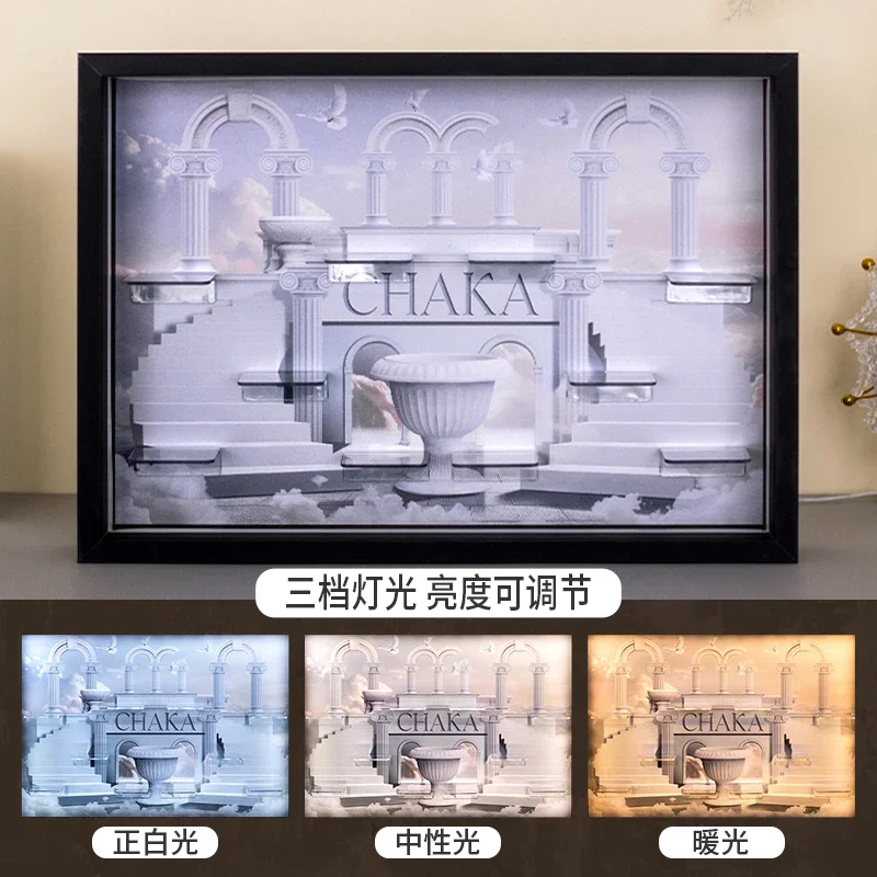 CHAKA Candle Whisper Series Blind Box Display Box Wooden Acrylic LED Showcase Figures 48×8.8×34 cm 13 Preset Slots Hidden Spot