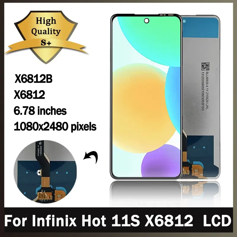 Original For Infinix Hot 11s X6812 Display Touch Screen Assembly Digitizer For Infinix Hot 11s NFC X6812B LCD Replacement Parts