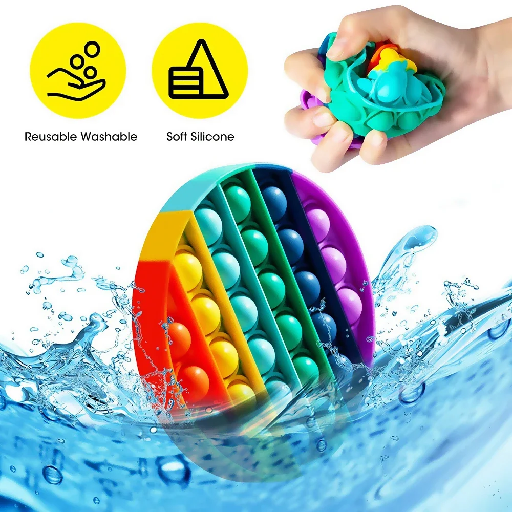 Push Bubble Toys Fidget Sensory Toy Stress Relief Toys Pack for Kids Adults Rainbow Anti-Anxiety Tools Office Stress Relief Toys