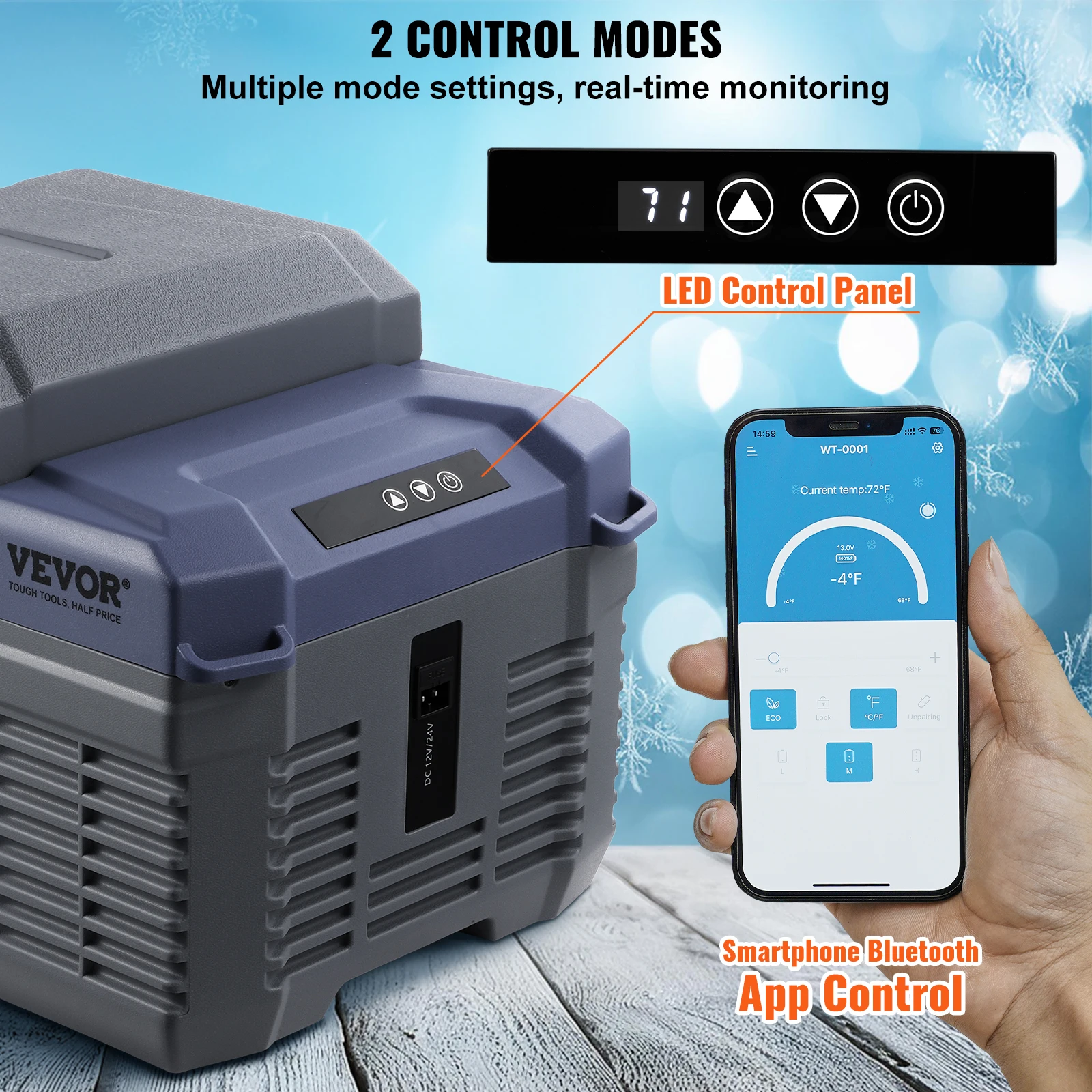 8L to 75L Single Dual Zone Bluetooth Temp Adjus Por Car Refrigerator Fridge Icebox for Outdoor Camping RV Trip Home