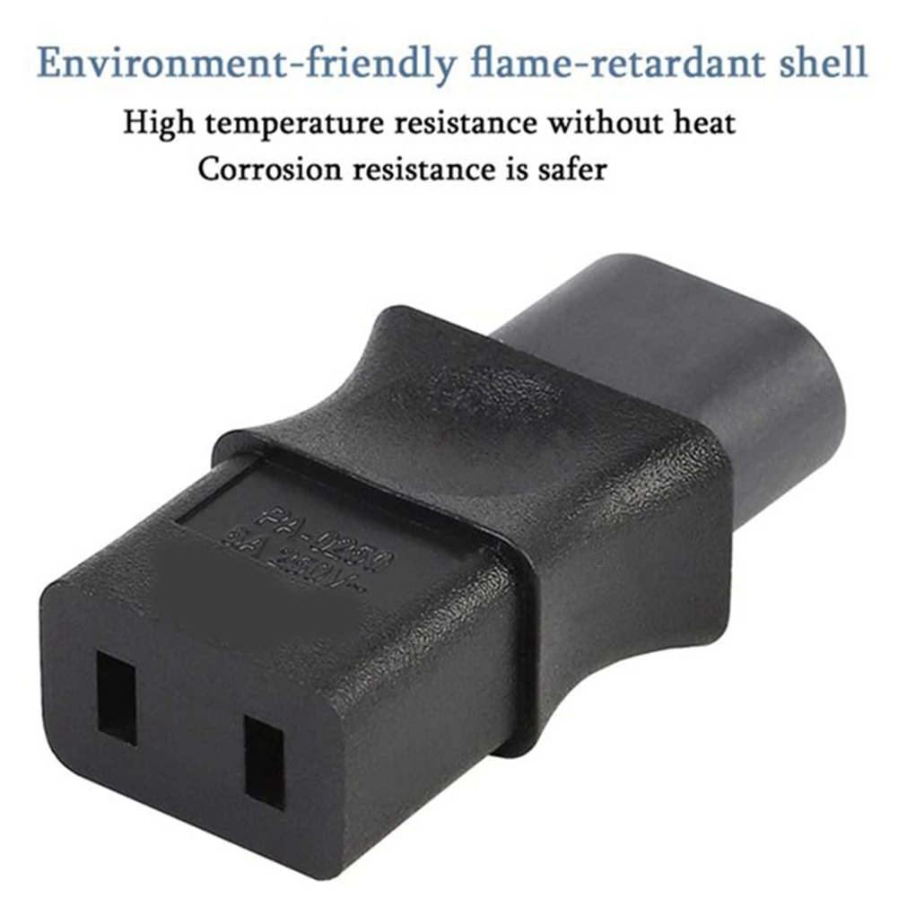 2PCS 2-Pin Iec 320 C8 Stecker Auf Iec 320 C9 Buchse Ac Adapter 6A/250V industrielle Power Converter-N34R