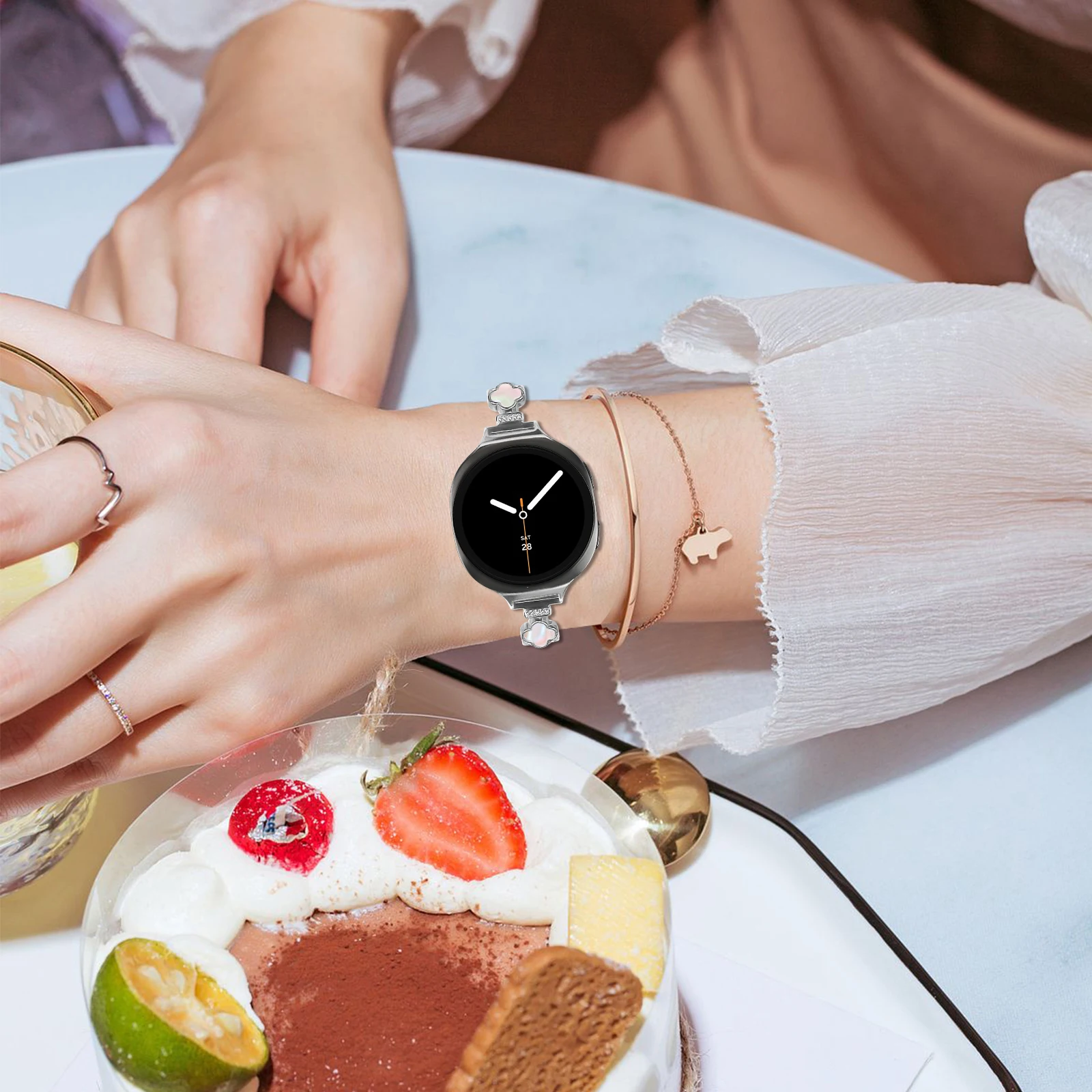 Tali Logam Tanpa Celah untuk Jam Tangan Samsung Galaxy 8 Gelang Klasik 46Mm Gelang untuk Jam Tangan Galaxy 8 40Mm 44Mm Aksesori Gelang