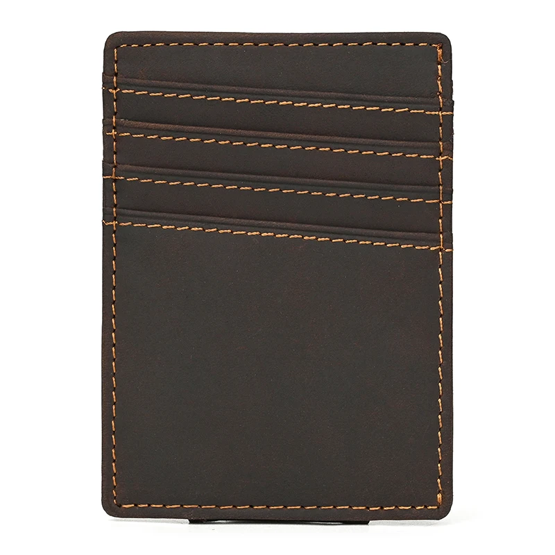 Luufan Genuine Leather Card Holder Purse Real Leather Hasp Card Case Clutch Wallets Slots For Men Women Mini Slim Short Purse