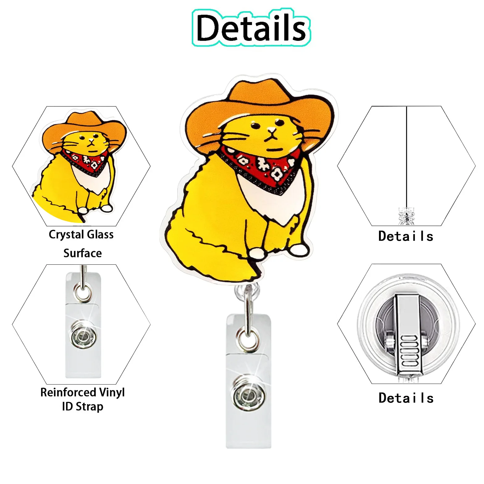 New Arrival 1 Piece Glitter Acrylic Nurse Badge Reel Cute Dog Cat Paw Animal Pediatric Doctor ID Card Holder Keys Lanyard