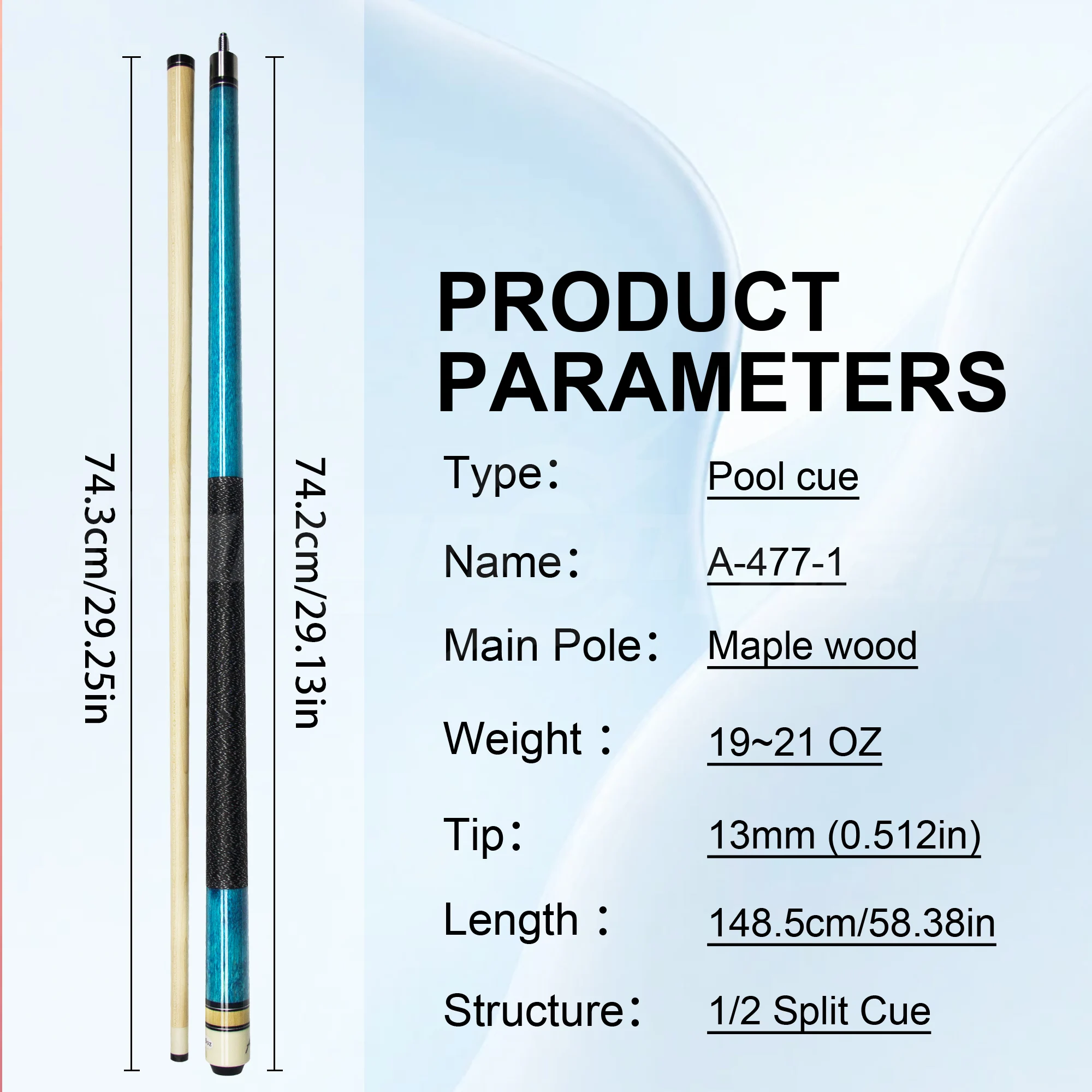 

Бильярдный кий 1/2 Разделенный кленовый деревянный наконечник 13 мм Uni-loc Joint Snooker Китайский бассейн 9 шаров 8 шаров 3 подушки Tacos de Billar