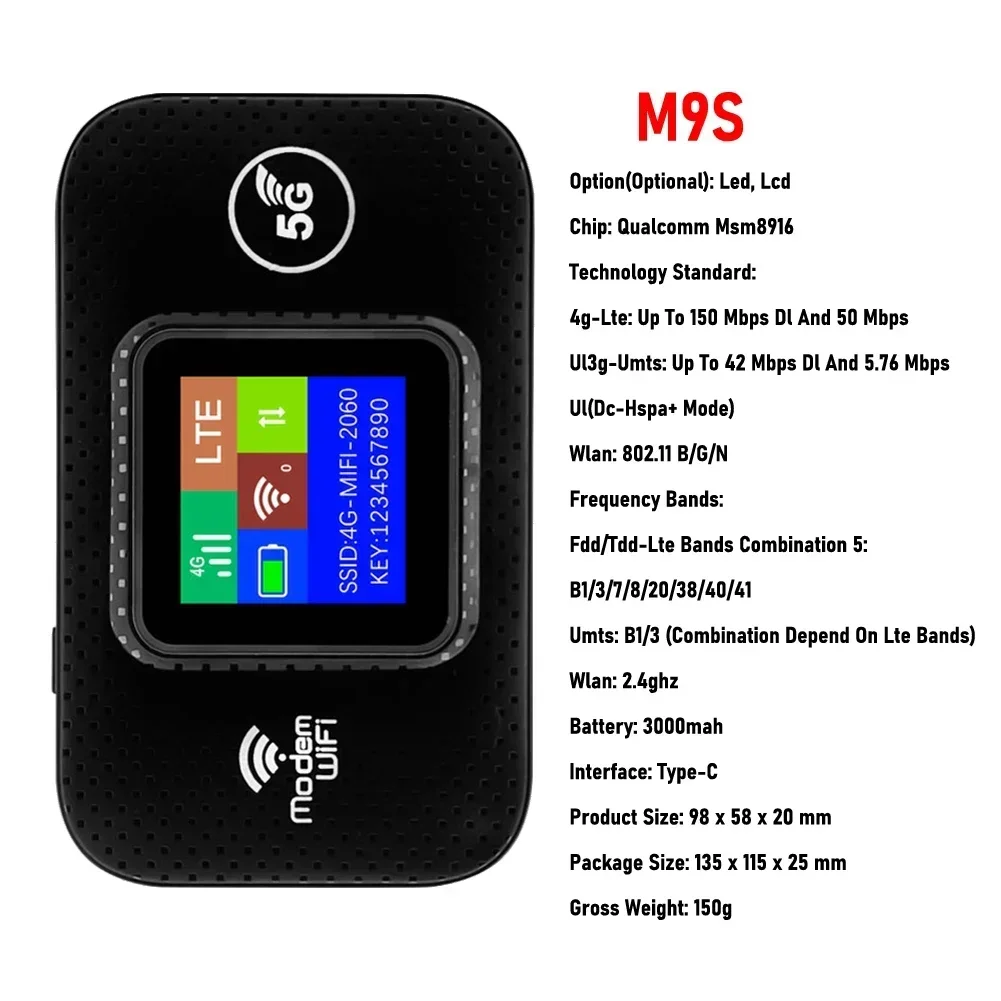 4G/5G Mobile WIFI Router 150Mbps 4G LTE Wireless Router With Sim Card Slot Portable Pocket MiFi Modem Car Mobile Wifi Hotspot