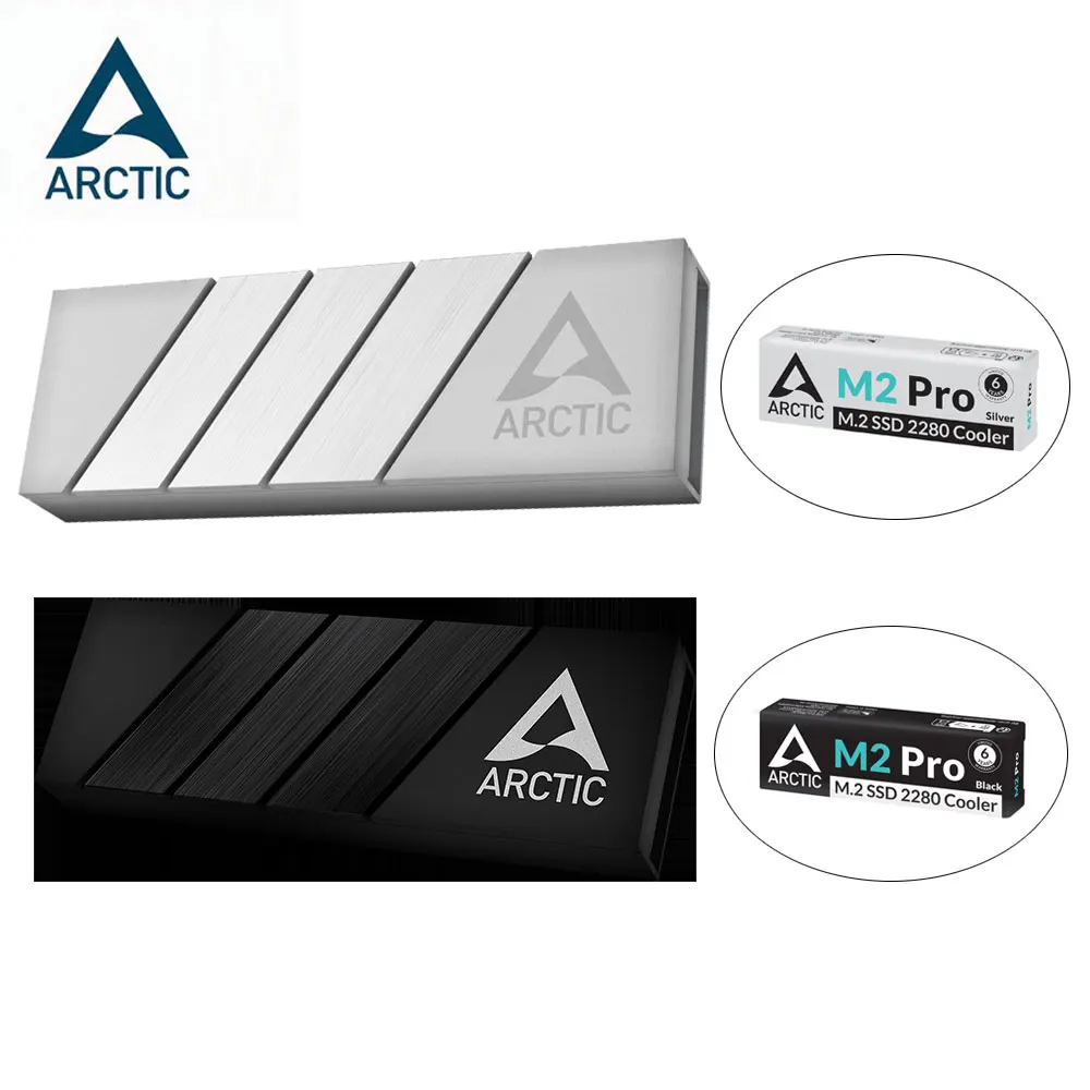 ARCTIC M2 Pro Heatsink Cooler for M.2 2280 SSD Compatible with PC&PS5 Gaming Consoles for Dual and Single-Sided SSDs Heat Sink