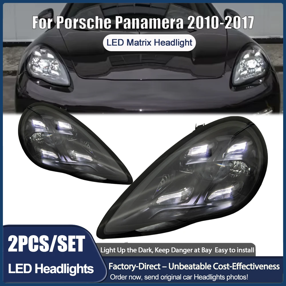 

LED Matrix Headlights Assembly for Porsche Panamera 970 2010-2017 970.1 970.2 Upgrade to 971 Front HeadLamps Car Lamp Accessory