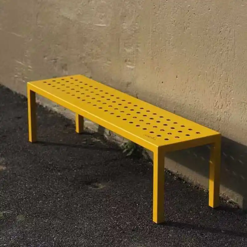 Minimalist Outdoor Bench, Dopamine Cream Gentle‑Atmosphere Leisure Bench For Courtyard Terrace Park Mall Home Decor