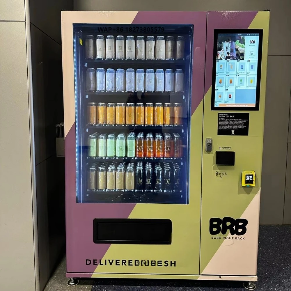 New for 2025 24 Hours  Cooling System Bubble Tea Vending Machine Elevator Vending Machine