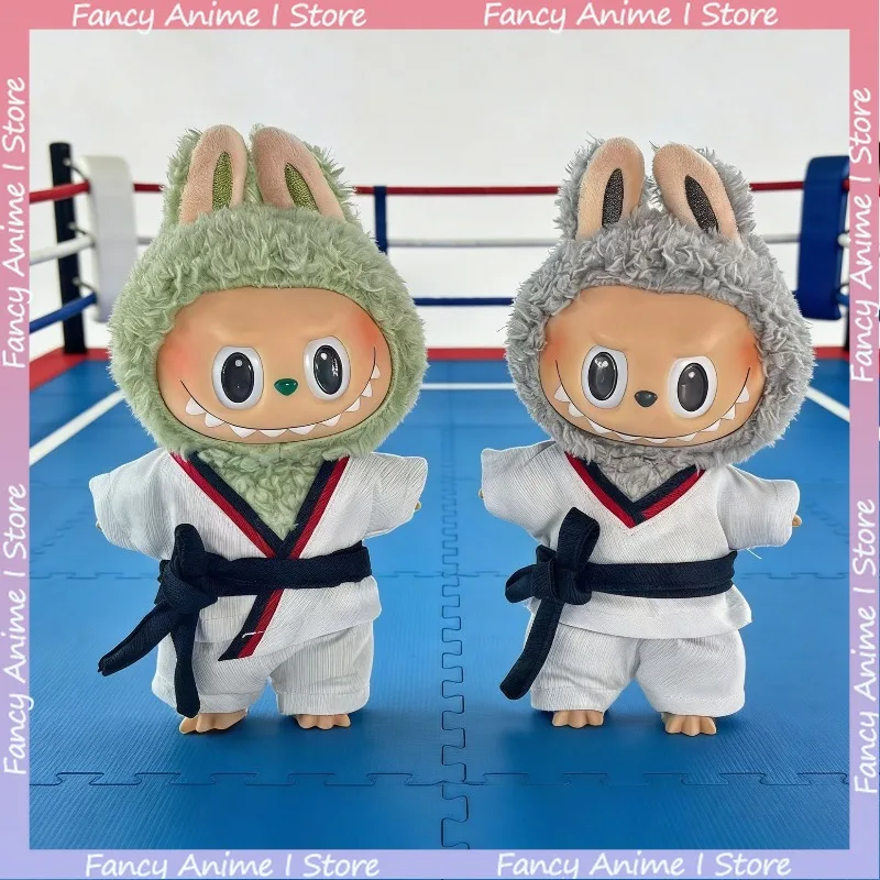 Fashion Taekwondo Uniform for V1 V2 V3 Labubu Mini Plush Dol