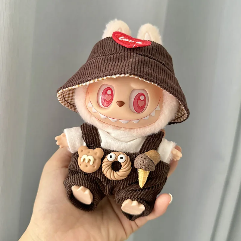 17cm Mini Plüsch Puppen Kleidung Outfit Accessoires für Korea Kpop Exo Labubu II Idol Puppen sitzen Party Overalls Kleidung