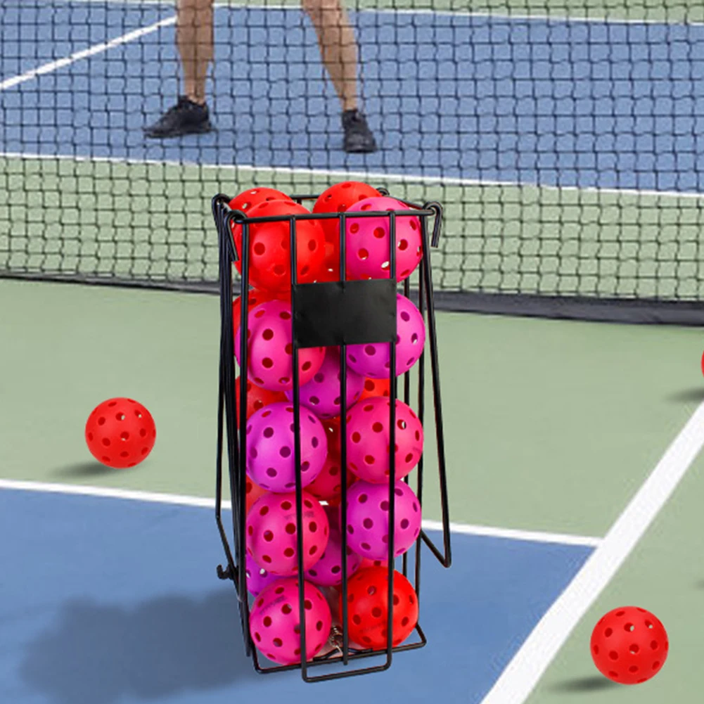 Tennis Ball Hopper Tennis Ball Picking Frame 25 Tennis Balls/15 Pickleball Capacity Stainless Steel for Picking Storage Ball