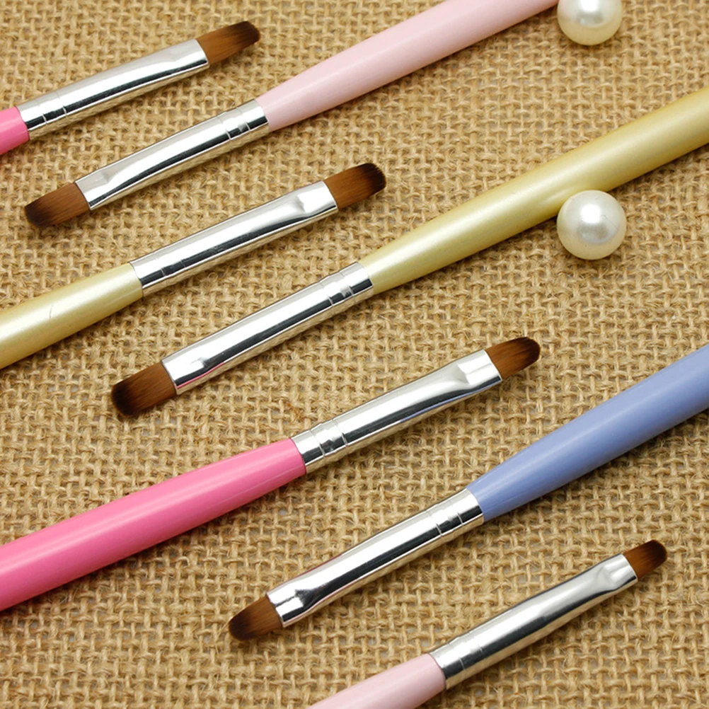 

8pcs Nail Art Brush Set Manicure Pen Gel Polish Design French Wood Nylon Zinc Alloy Home Professional Salon Use
