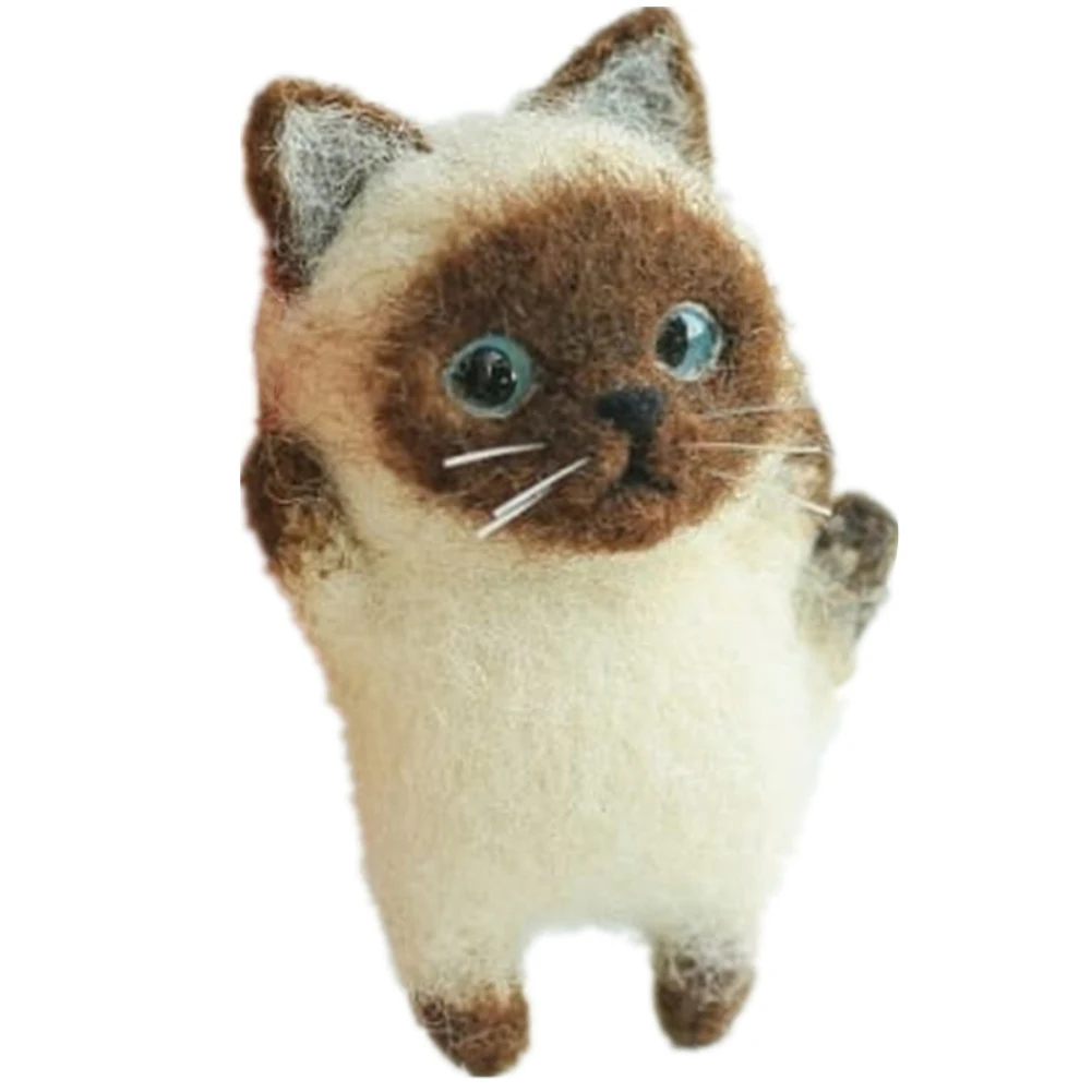 Creative Handmade Wool Felt DIY Material Package For Cartoon Cute Cat Doll Plush Model Kits Adult Kid Arts Crafts Toy Gifts