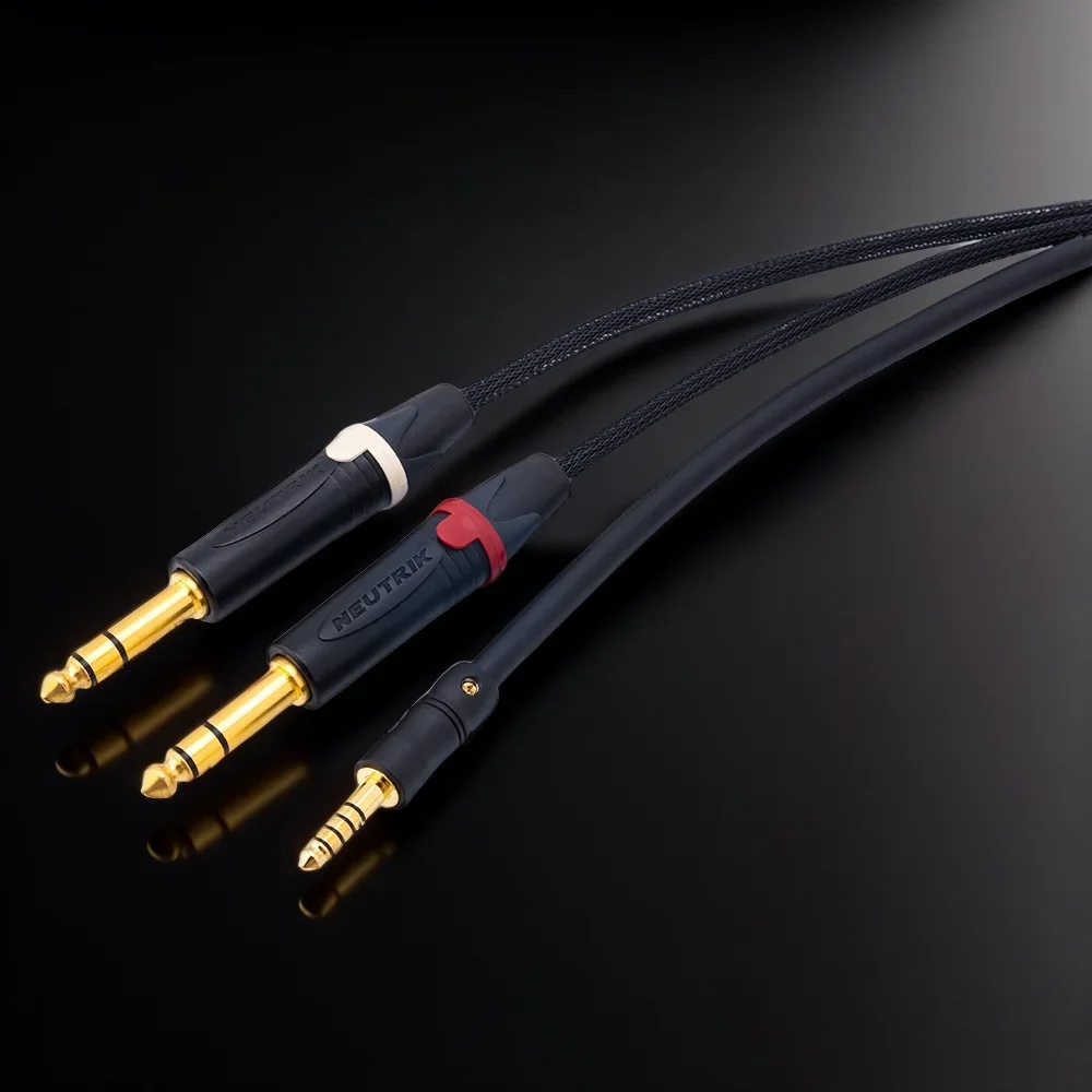 ■Japan Mogami HIFI 4.4mm Audio Cable Balanced 4.4 To Dual 6.35mm TRS Jack male | MPS Neutrik Gold Pulg for Pha2a wm1a 1z zx300a