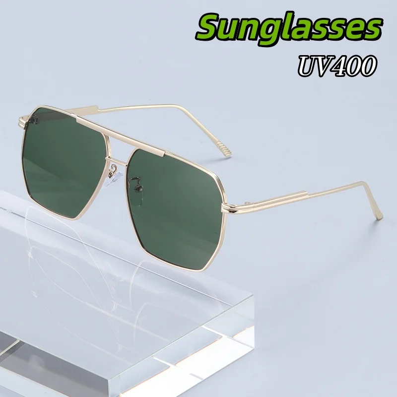 

Fashion Big Frame European and American Retro Sunglasses Trend Metal Aviator Eyeglasses Unisex UV400 Ultraviolet-proof