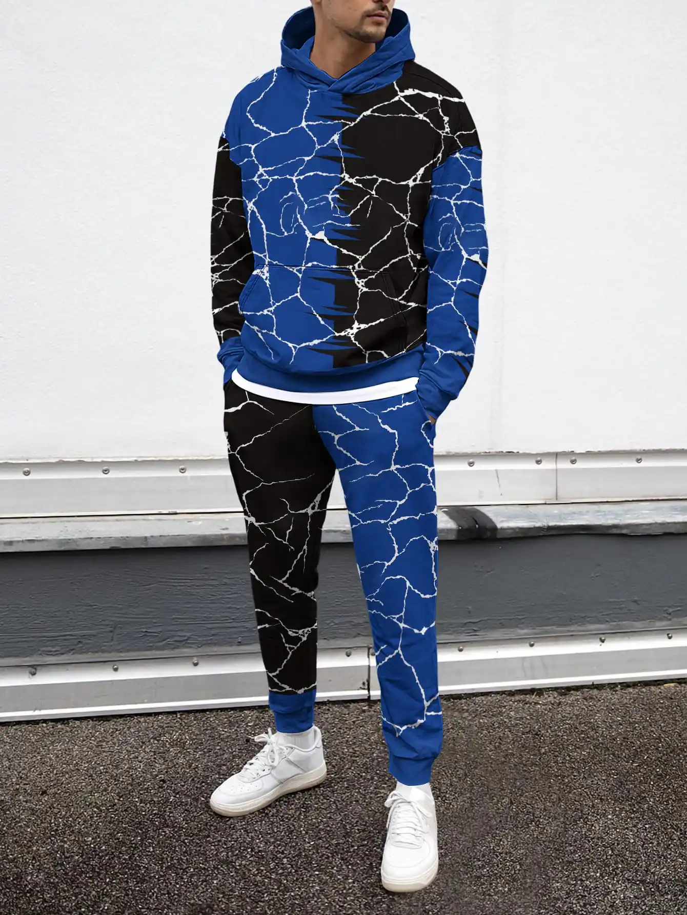

Creative Art Design 3D Print Men Tie Dye Harajuku Style Tracksuit Hoodie Trouser 2Pc Sets Stylish Comfortable Streetwear Outfit