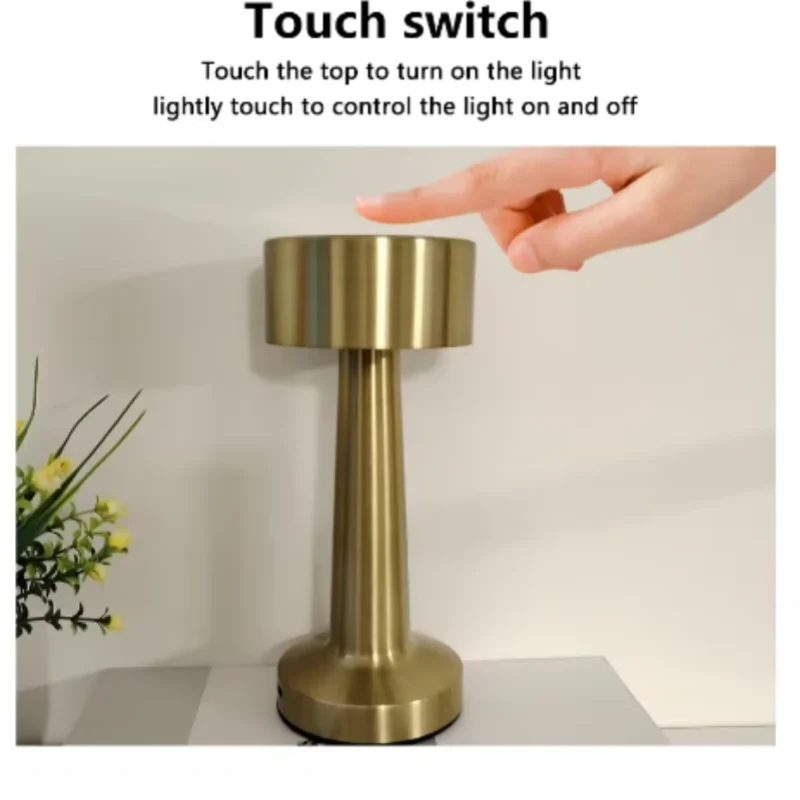 Retro Bar Led Lamp Battery Operated Rechargeable Desk Light Restaurant Table Lamp For Outdoor Bedside Room Night Light Decor