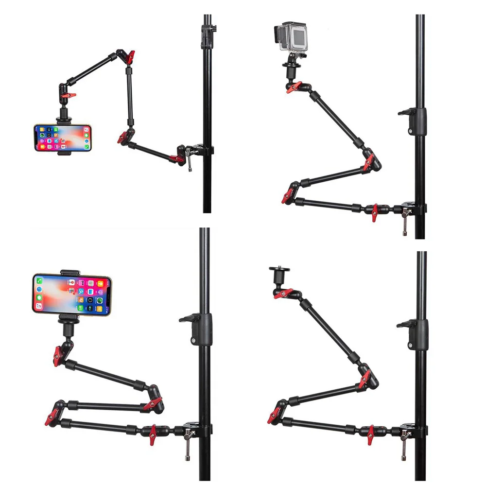 New Camera Magic Arm with Super Clip Bracket for Smartphone Camcorder Action Camera Gopro Clamp Mount Tablet Webcam Studio Kits