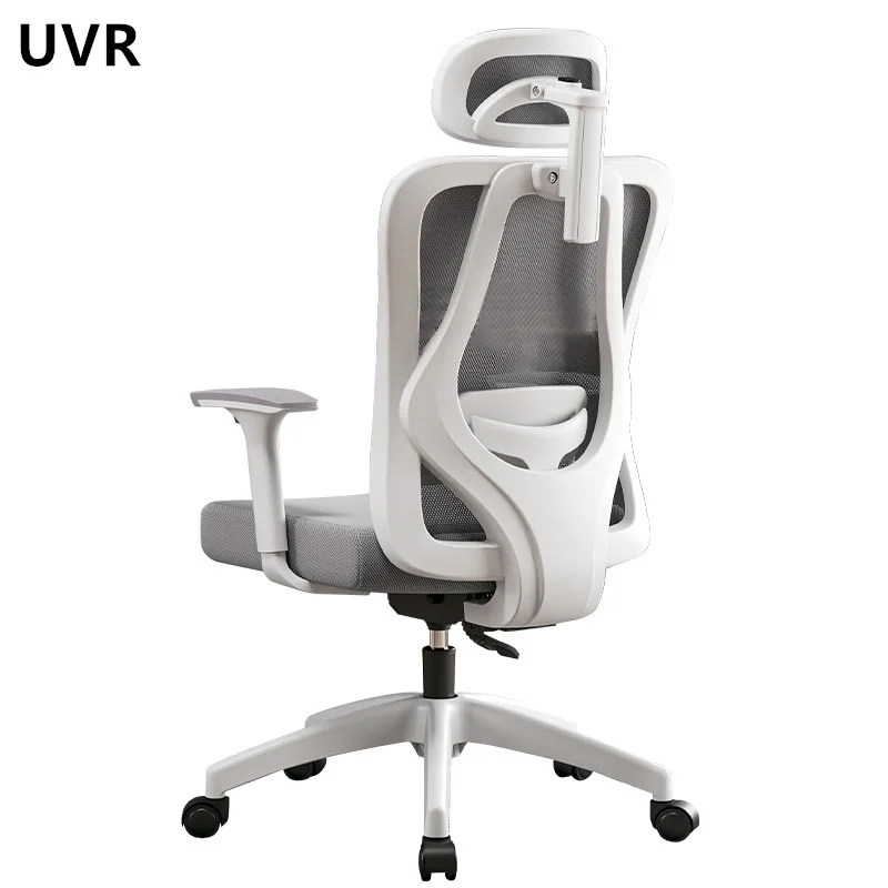 UVR-silla de oficina de malla para el hogar, asiento ergonómico con respaldo sedentario, cómoda, reclinable, cojín de esponja con reposapiés, silla