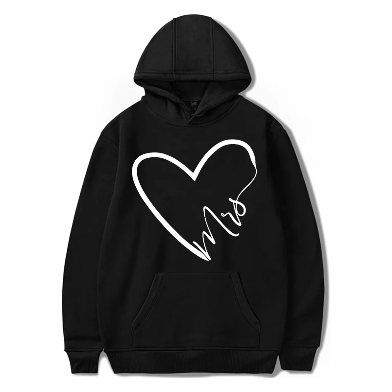 Heart Mis Arrow Mi Funny Design Sweatshirt Couple Fashion Long Sleeve Pocket Hooded Women Men Sweet Style Lover Matching Hoodie