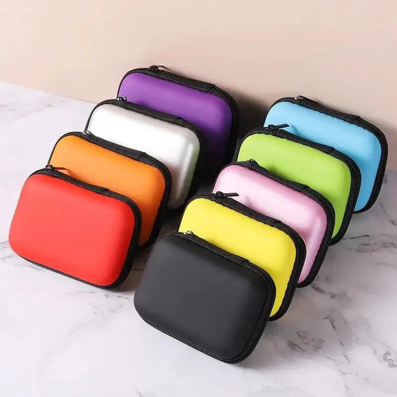 1PC Portable Earphone Bag Earbuds Memory Card Case USB Cable Organizer Storage Box Coin Purse Headphone Accessories