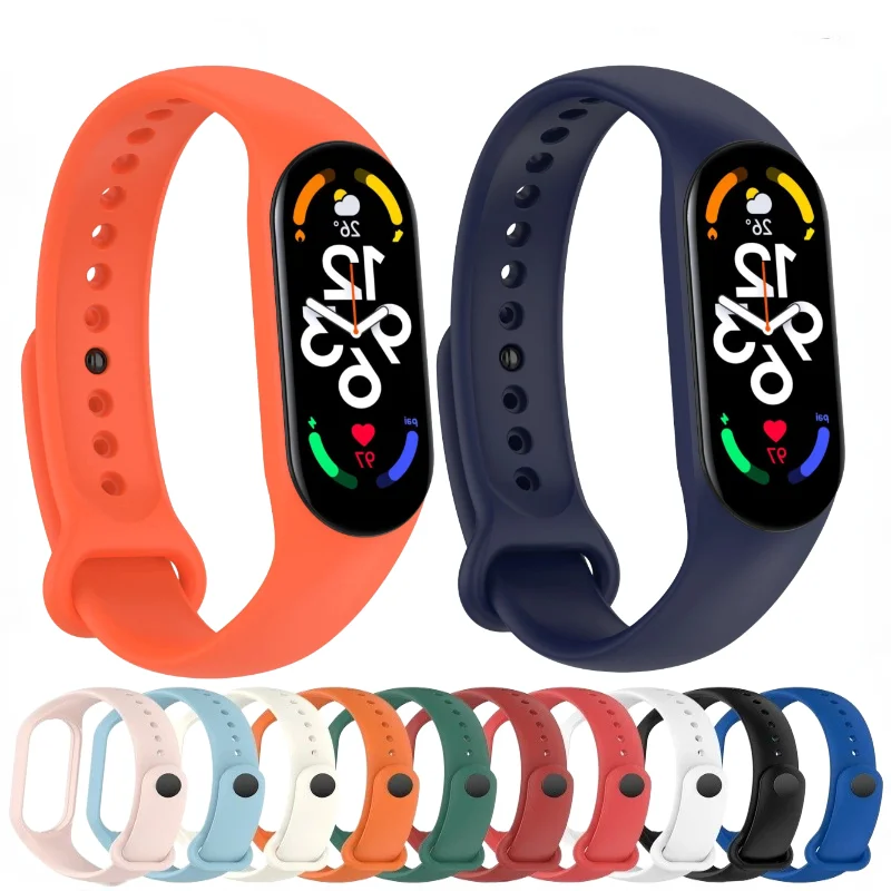 Silicone Strap For Xiaomi Mi Band 7 6 5 4 3 Smartwatch Sports Bracelet Wristband For Mi Band 7 6 5 4 3 Belt Accessories Correa