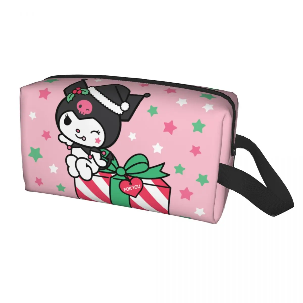 Custom Cartoon Kuromi Skull Toiletry Bag for Women Cute Rabbit Anime Cosmetic Makeup Organizer Lady Beauty Storage Dopp Kit Case