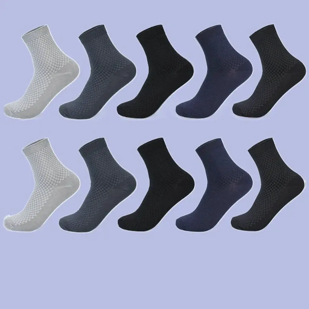 5/10 Pairs Long Black Business Casual Man Dress Sock Gift Plus Men's Bamboo Fiber 2024 New Socks Compression Autumn Men's Socks