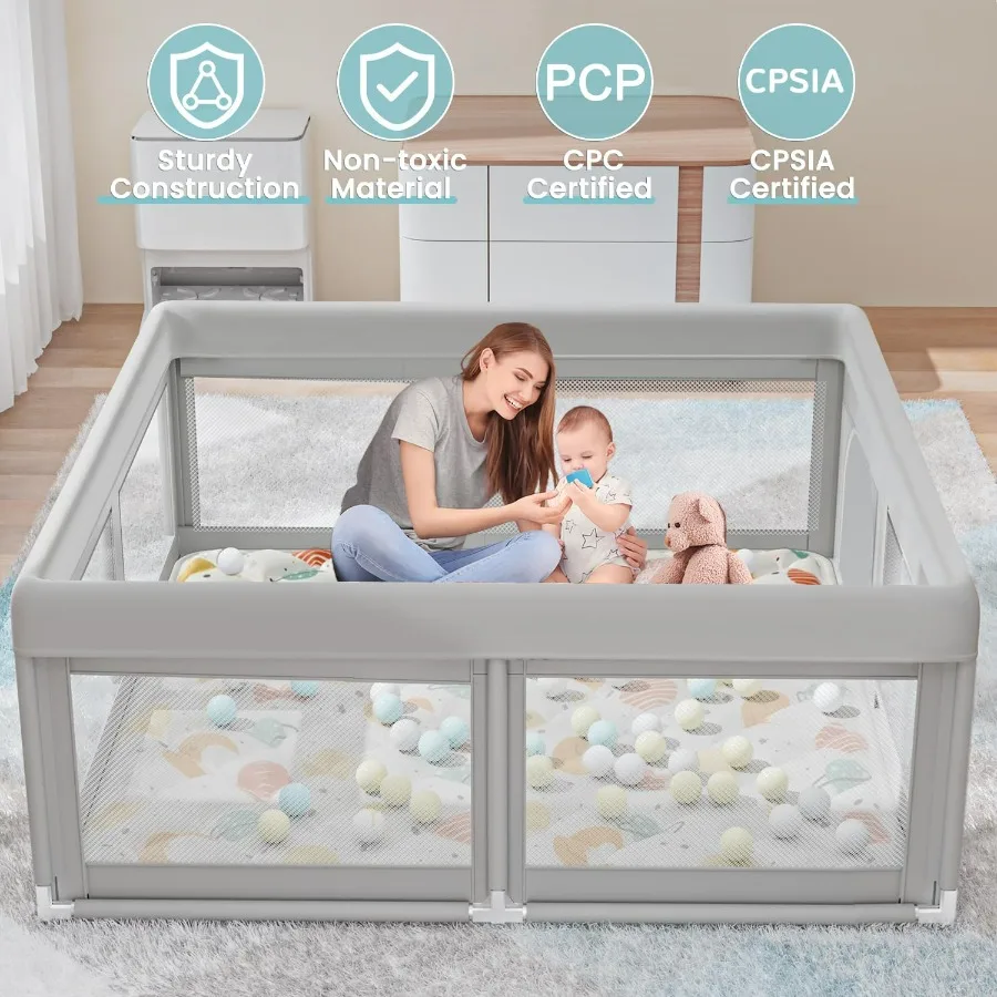 Box per bambini con tappetino Piccolo box per neonati e bambini piccoli Cartuccia per recinzione per bambini da 50 x 50 pollici