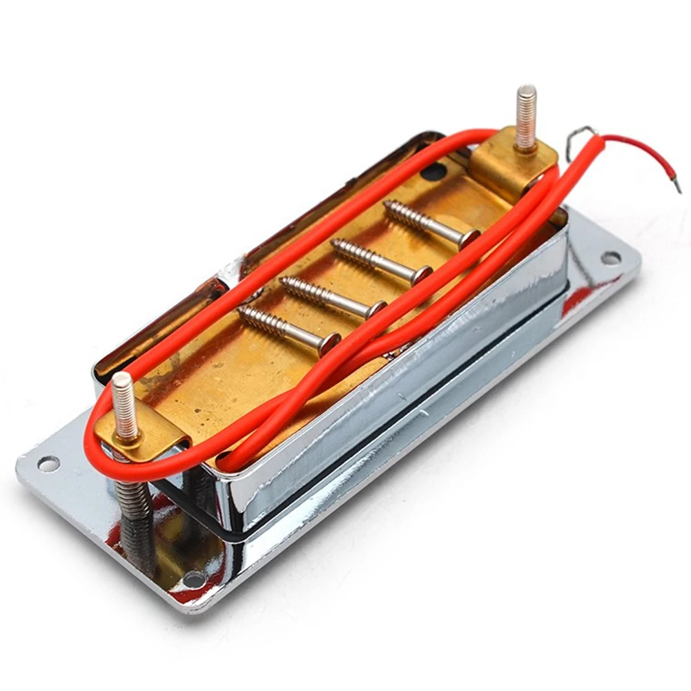 

New 2 Line 68X29MM Mini Electric Guitar Humbucker Pickup with Metal Frame for LP Guitar Chrome,Neck