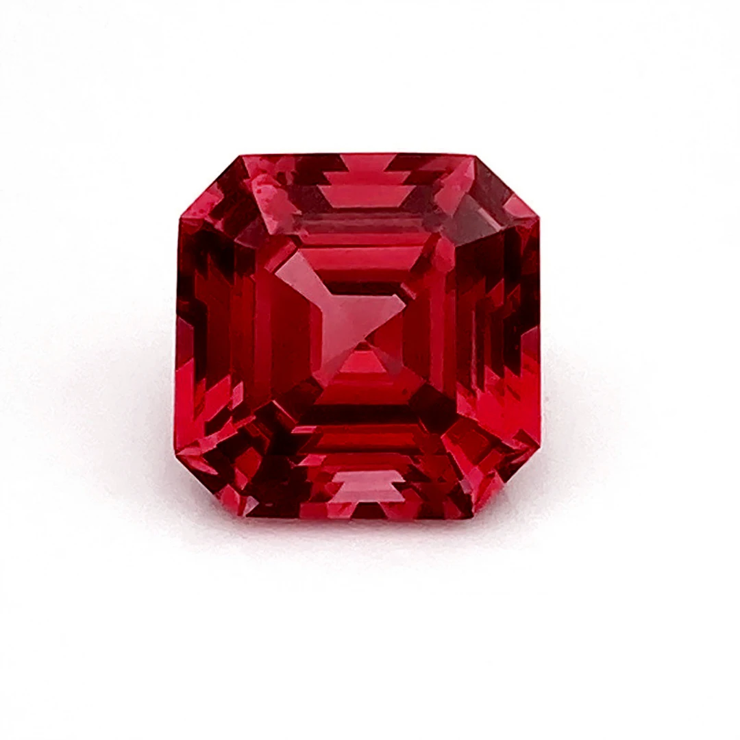 Eme jewe Lab Grown Ruby   Asscher Cut Gemstone for Charms Advanced Jewelry Making Materials  DIY With Certificate