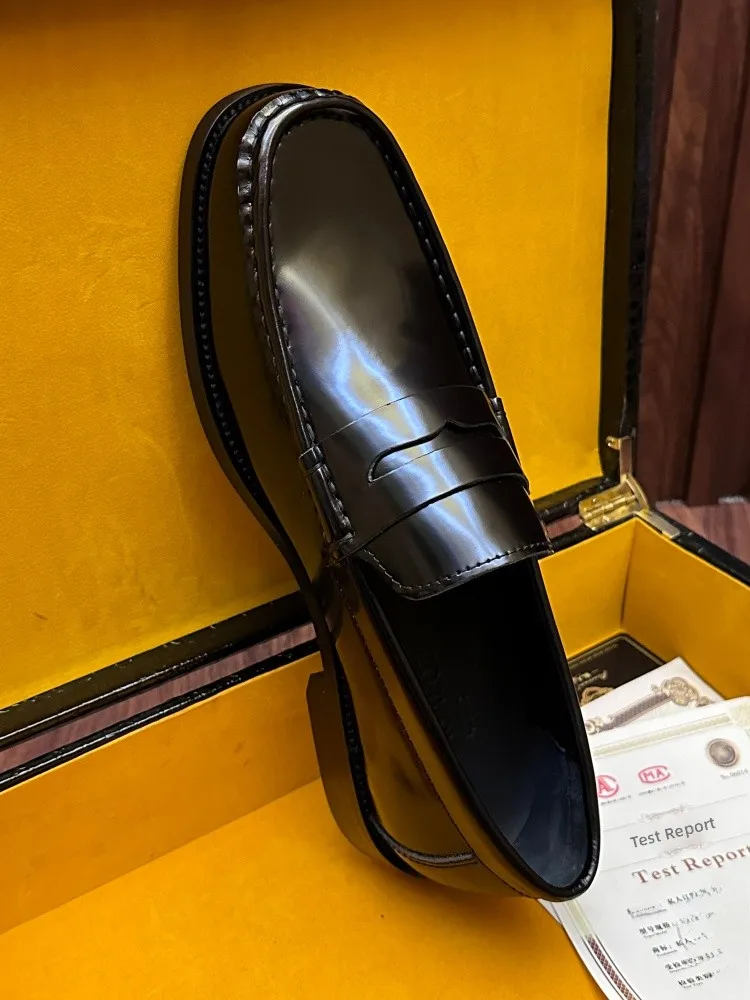 

Мужские кожаные брюки высокого класса European Sle 2022, универсальные слипоны из Новой Англии, ленивые повседневные oes Busin Bean Bean oes