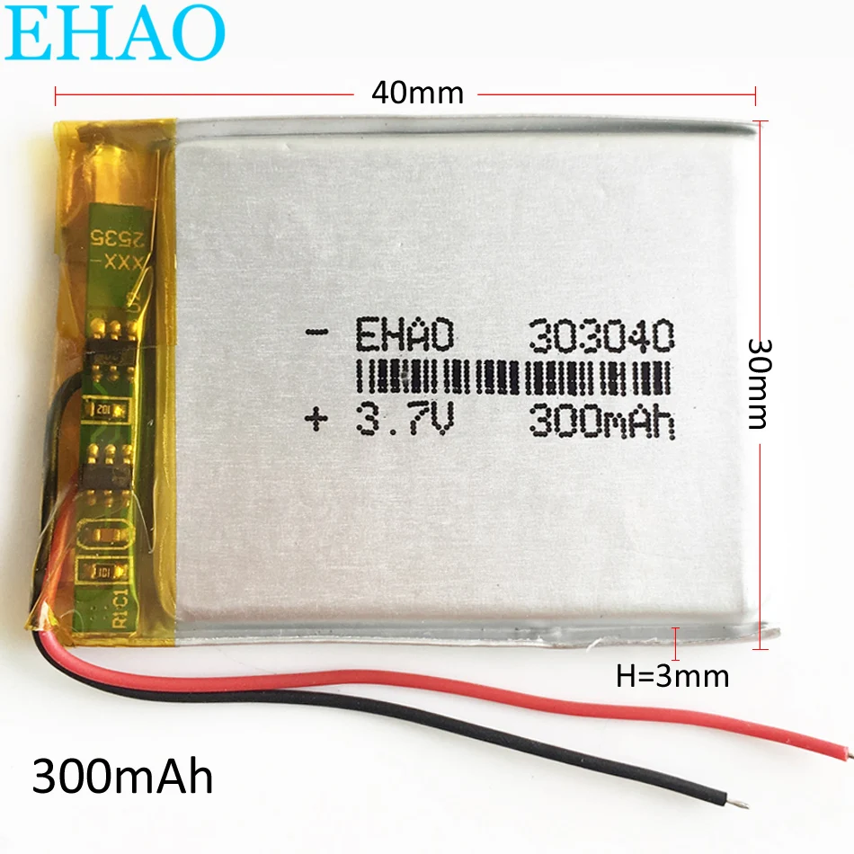 3.7V 300mAh litowo-polimerowa LiPo akumulator 303040 do Mp3 GPS PSP Bluetooth inteligentny zegarek z lampą Led masażer rejestrator